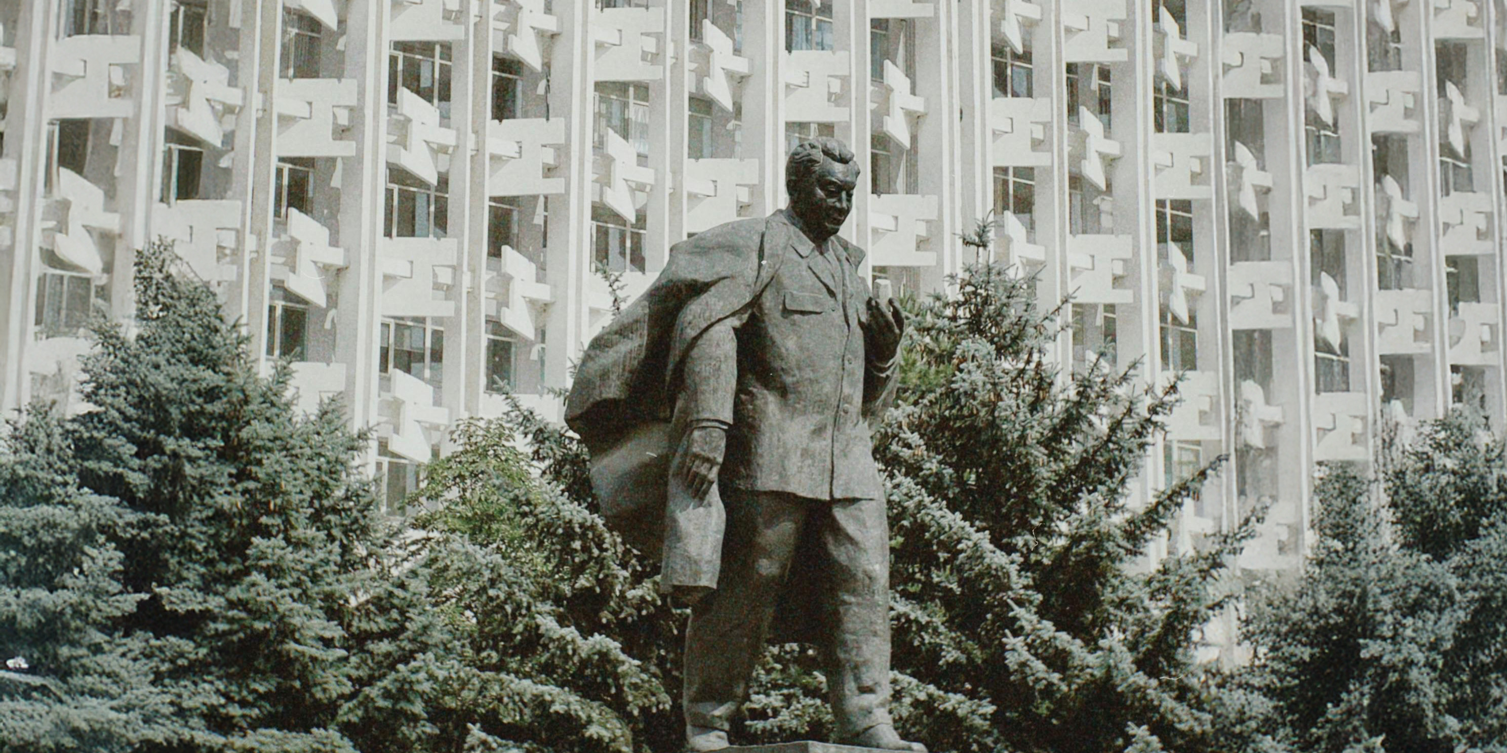 Sculpture in Front of Satbayev University Building in Almata, Kazakhstan