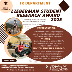 Lieberman Student Research award