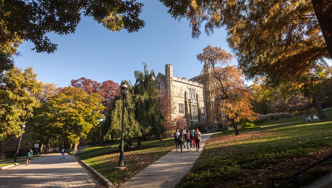 Linderman library walkway